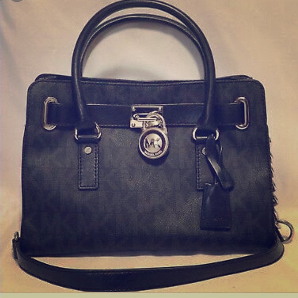 Michael Kors Hamilton Logo Tote Black Satchel
